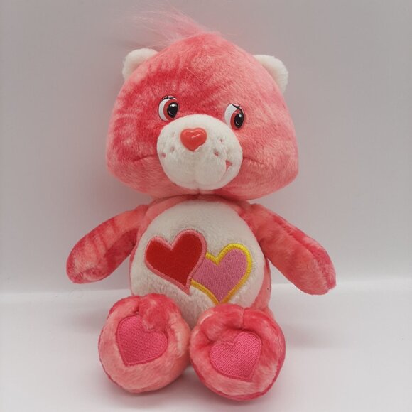 2003 Care Bears Love-A-Lot Bear Plush 8" Pink Tie-Dye - Picture 1 of 6
